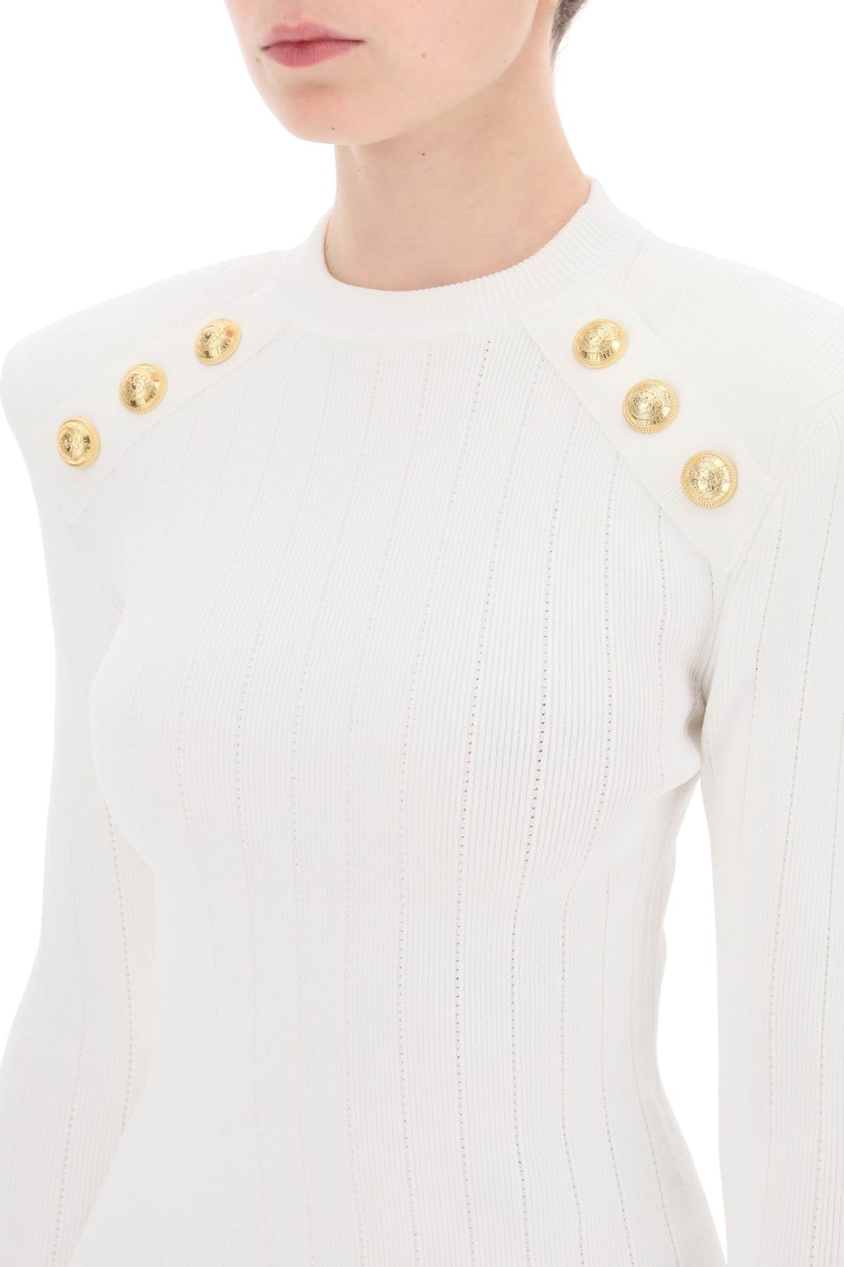 Balmain crew-neck sweater with buttons