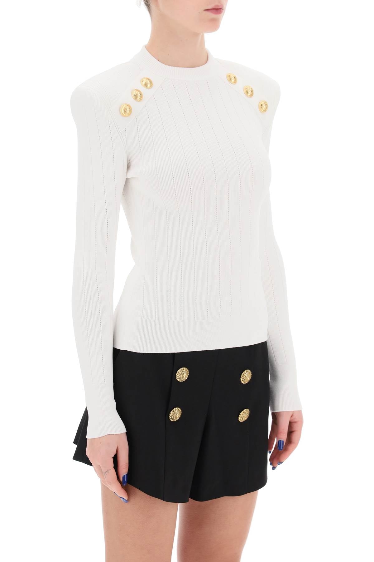 Balmain crew-neck sweater with buttons