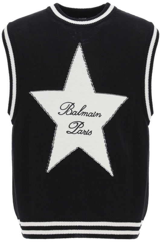 Balmain vest with star intarsia