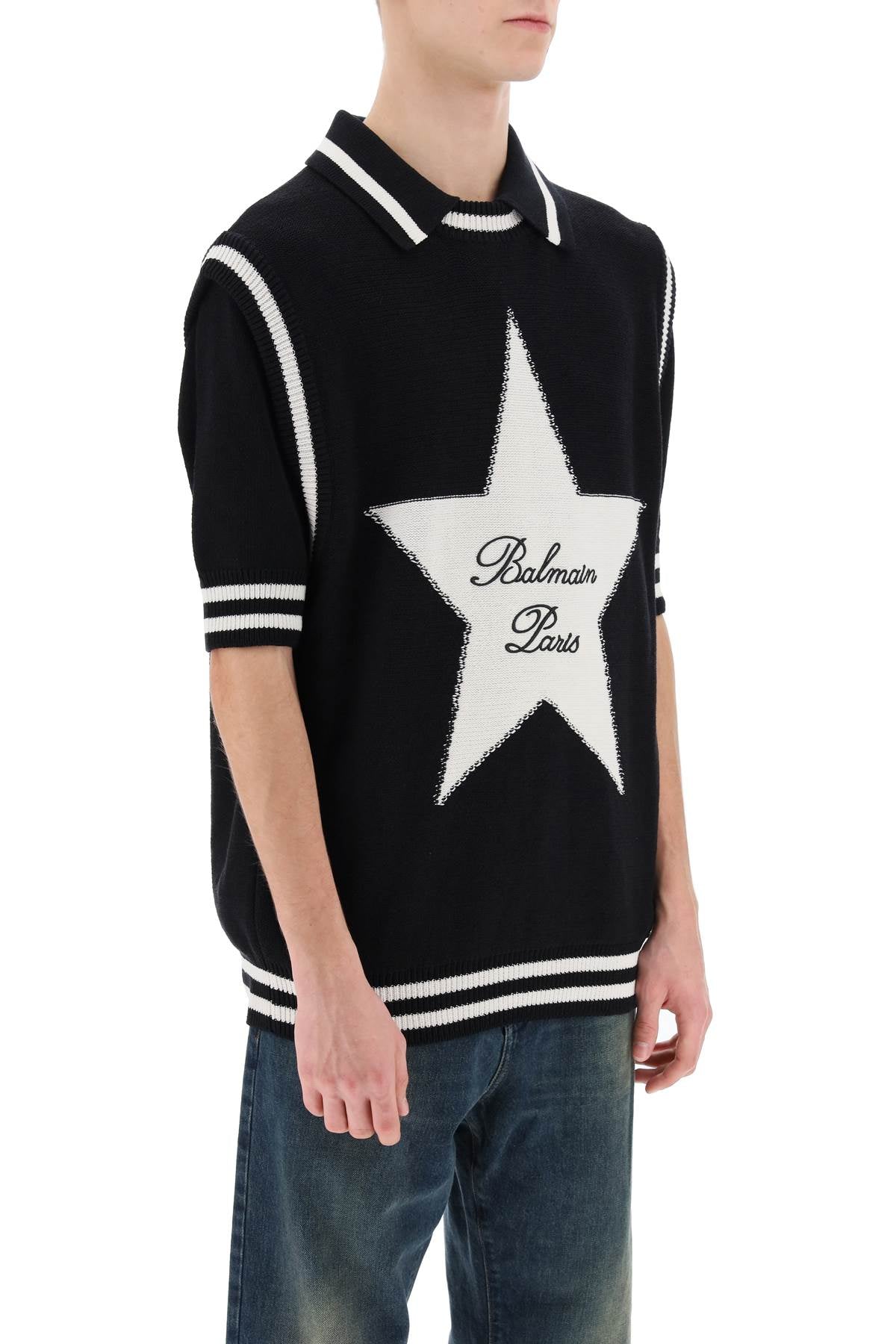 Balmain vest with star intarsia