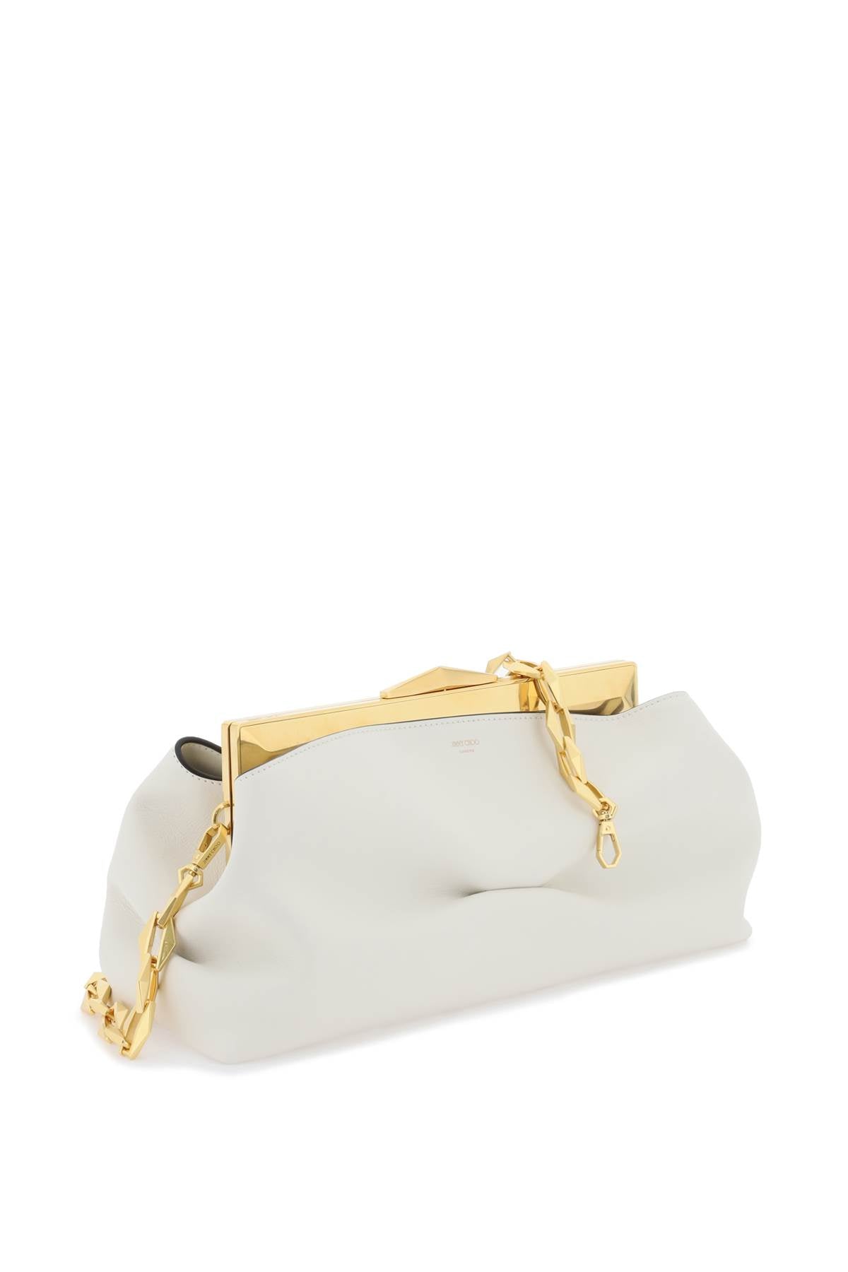 Jimmy choo leather diamond frame clutch