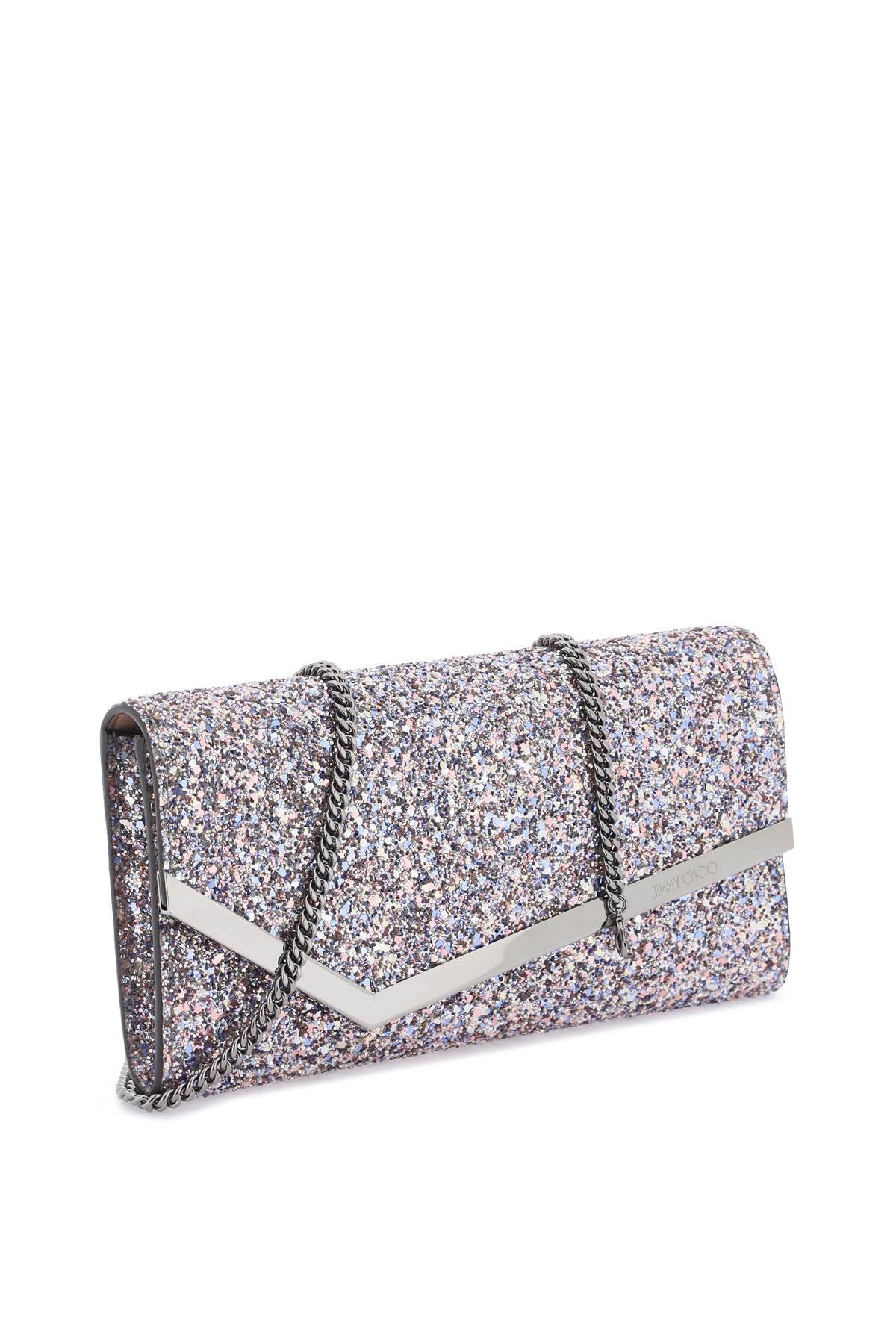 Jimmy choo glittered emmie clutch