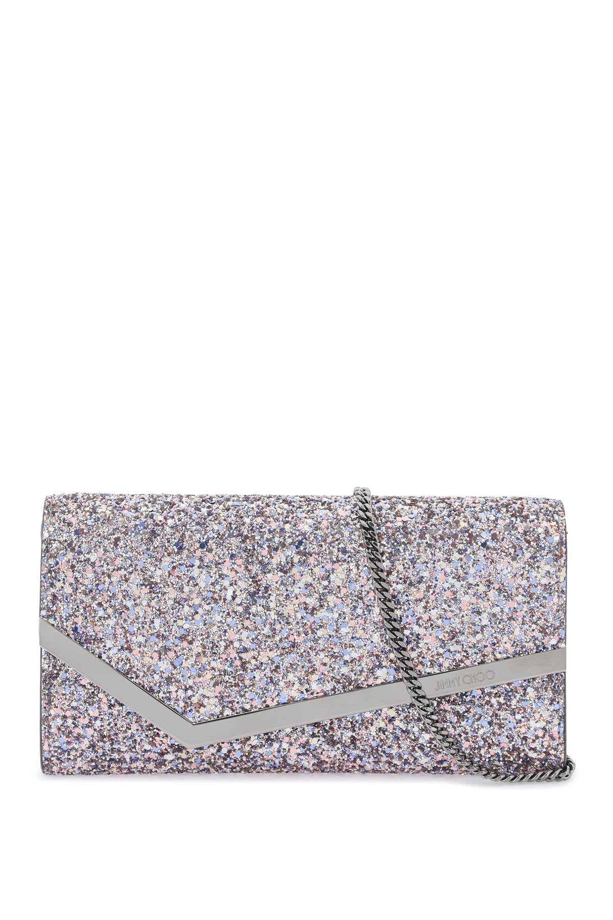 Jimmy choo glittered emmie clutch