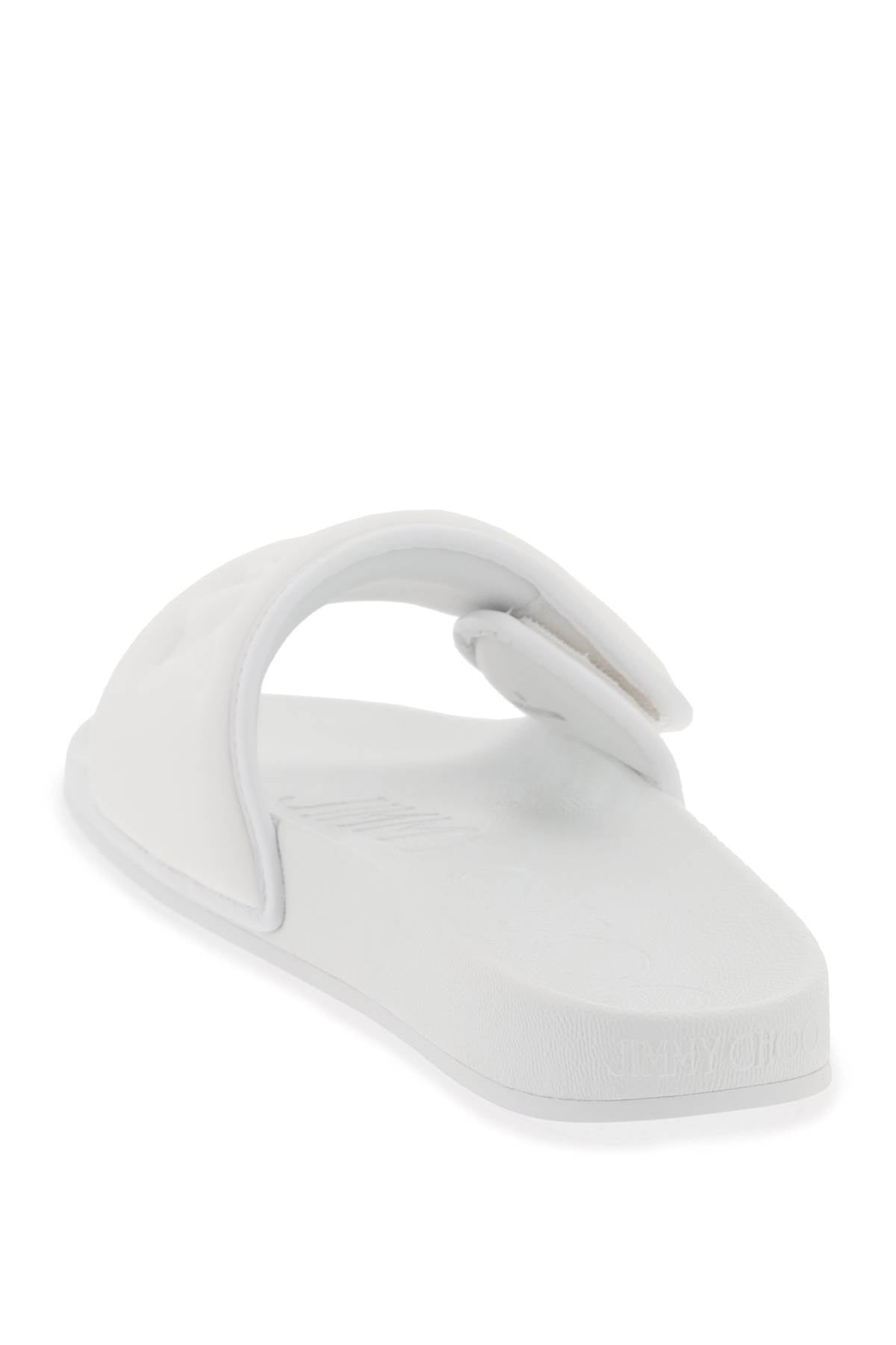 Jimmy choo slides fitz con fascia logata in lycra