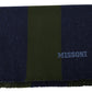 Missoni Authentic Wool Scarf with Stripes and Logo Embroidery