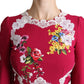 Dolce & Gabbana Floral Embroidered Sheath Midi Dress