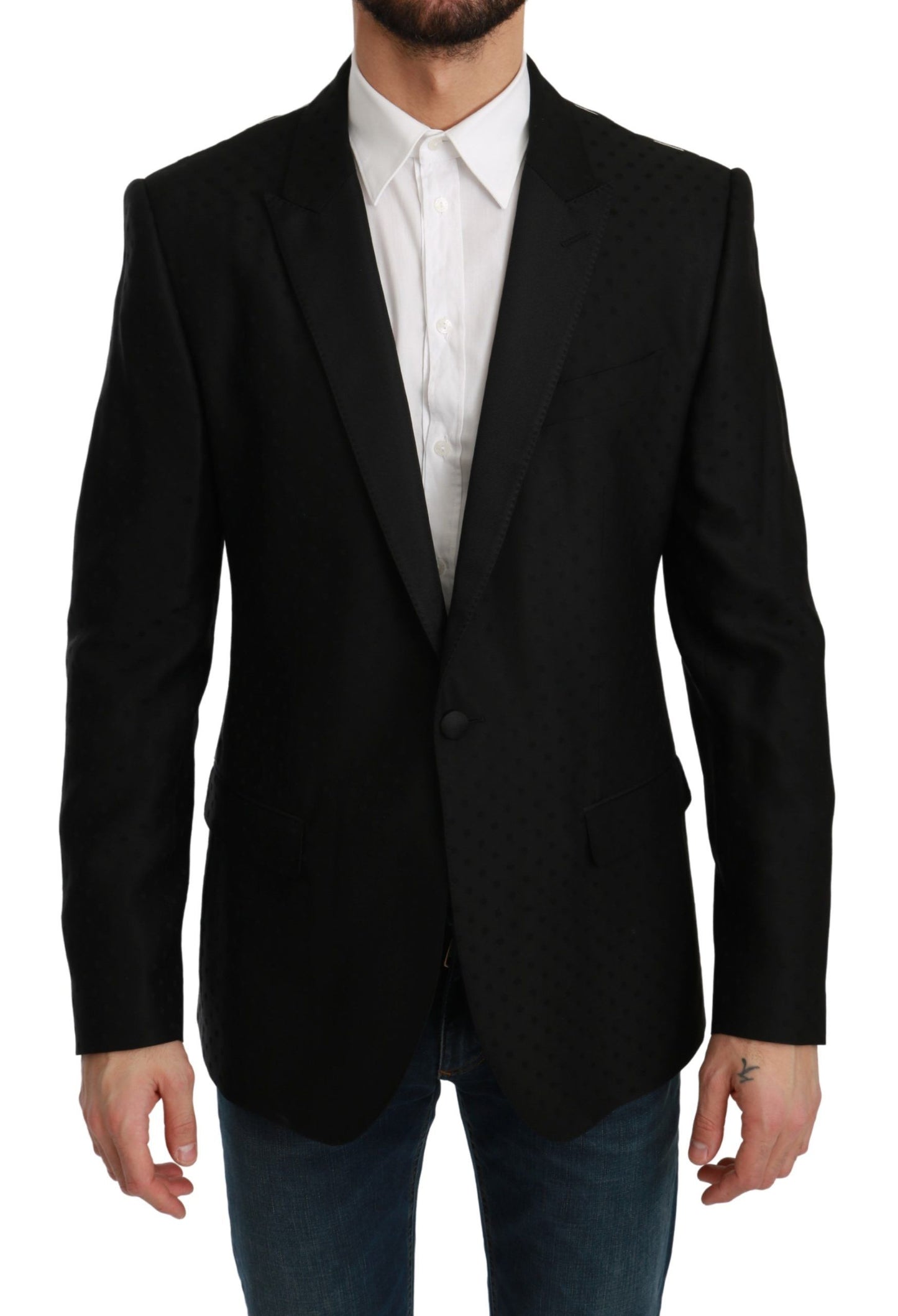 Dolce & Gabbana Polka Dotted Slim Fit Martini Jacket