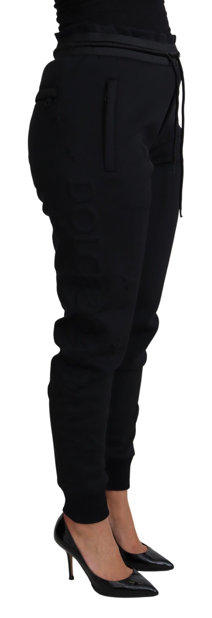 Dolce & Gabbana Elegant Black Jogger Trousers with Iconic Logo