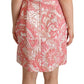 Dolce & Gabbana Pink Floral Jacquard Pleated Sheath Dress