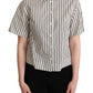 Dolce & Gabbana Elegant Striped Cotton Polo Top