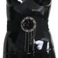 Dolce & Gabbana Elegant Black Crystal Waist Belt