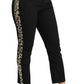 Dolce & Gabbana Gold Leopard Jacquard High Waist Pants