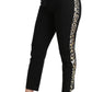 Dolce & Gabbana Gold Leopard Jacquard High Waist Pants