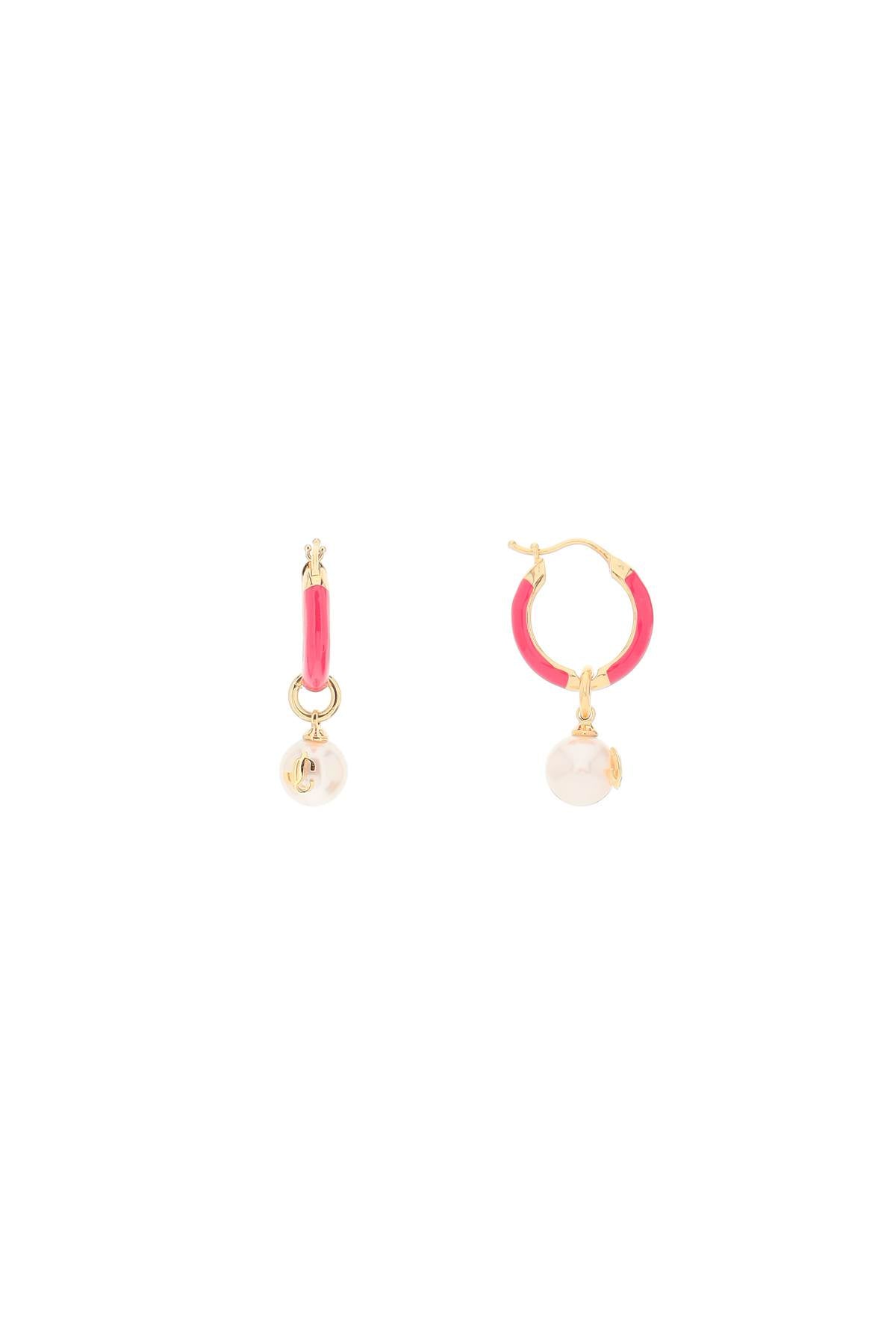 Jimmy choo hoop earrings with pearls