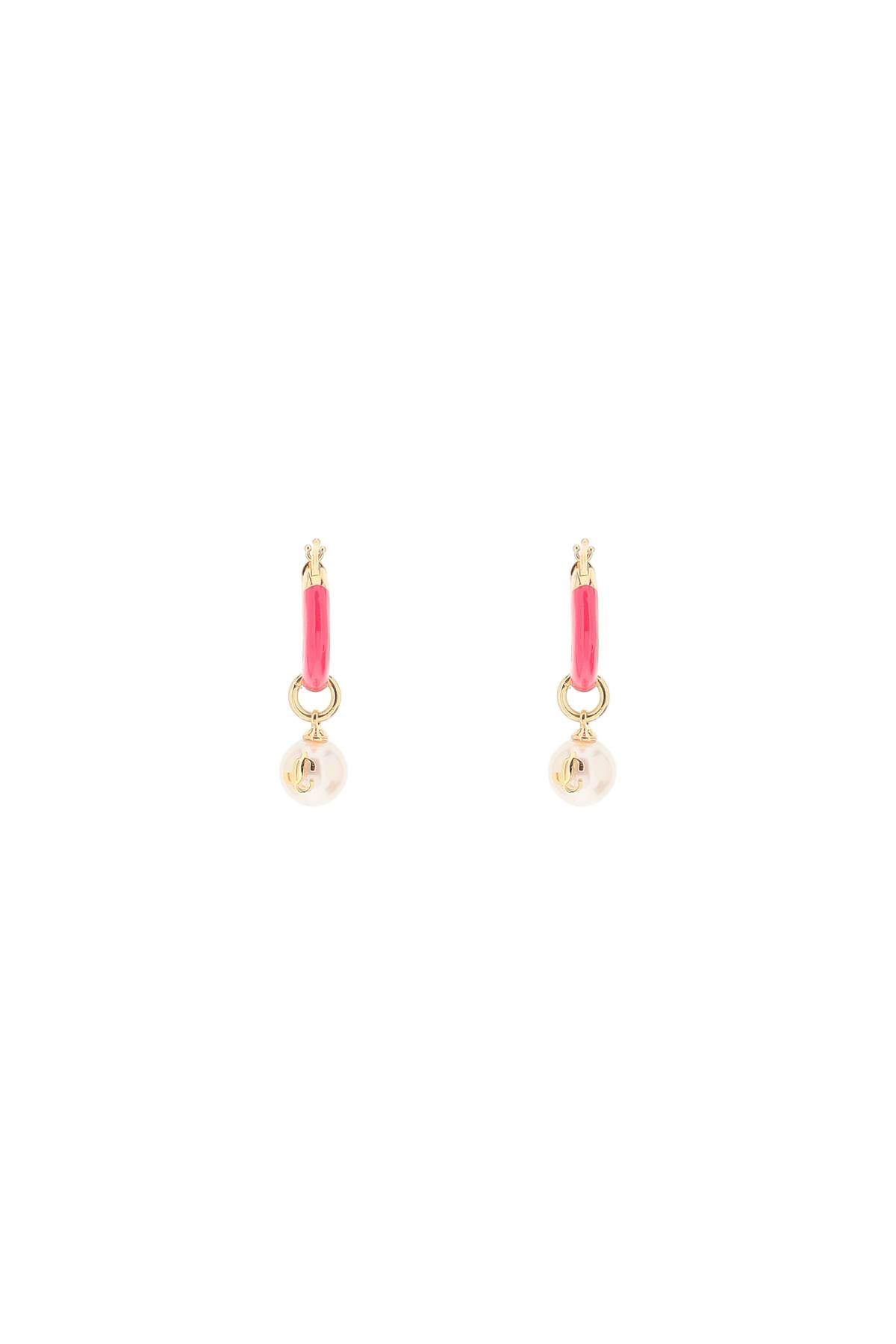 Jimmy choo hoop earrings with pearls