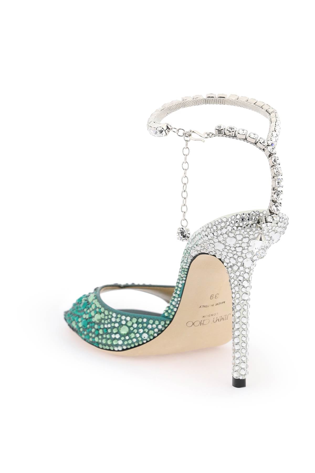 Jimmy choo saeda 100 sandals with degradé crystals