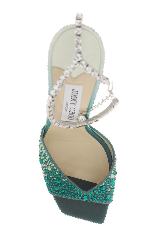 Jimmy choo saeda 100 sandals with degradé crystals