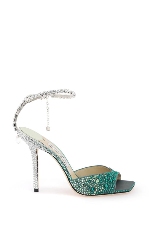 Jimmy choo saeda 100 sandals with degradé crystals