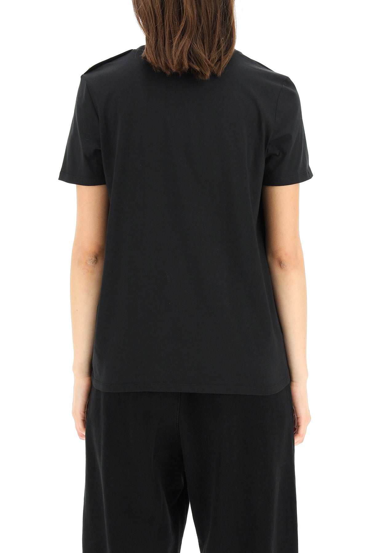 Balmain t-shirt with logo print and embossed buttons