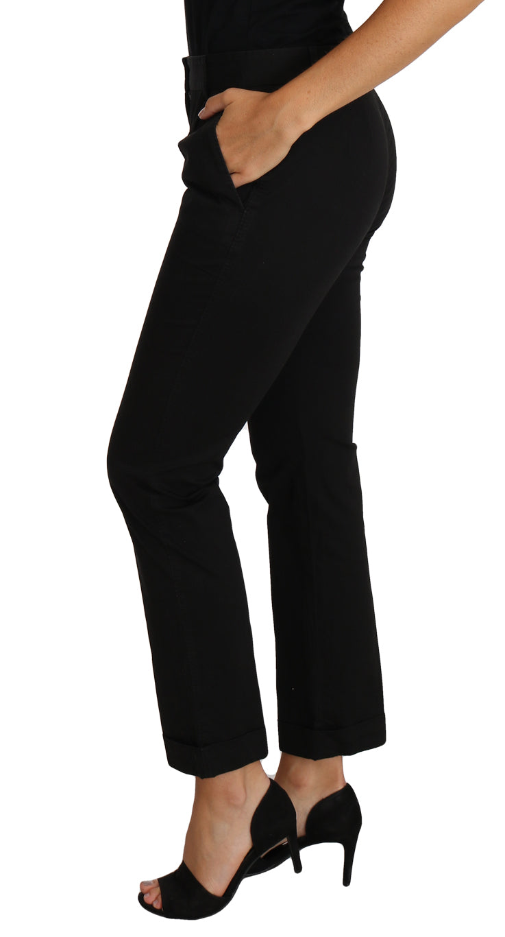 Dolce & Gabbana Elegant Black Cotton Dress Pants