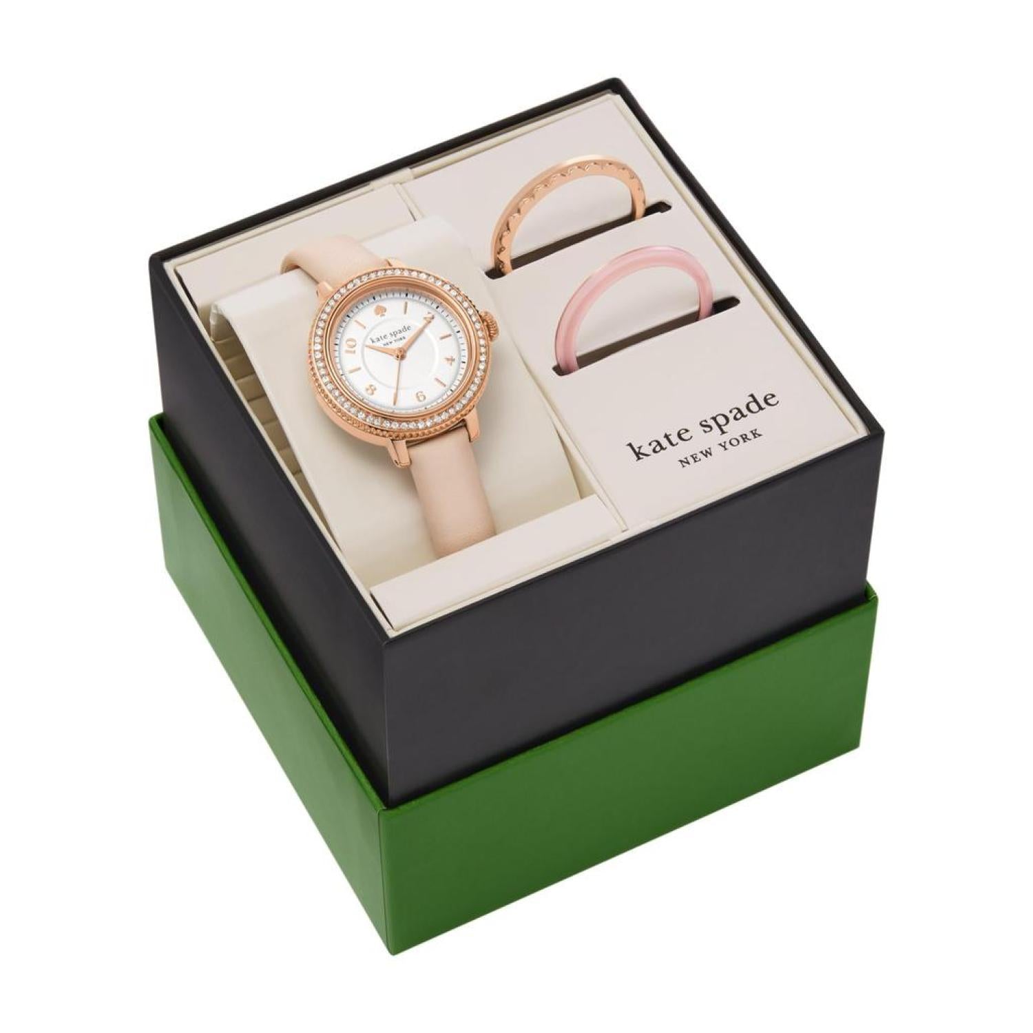 Morningside Pink Leather Watch & Case Set - KSW1816SET