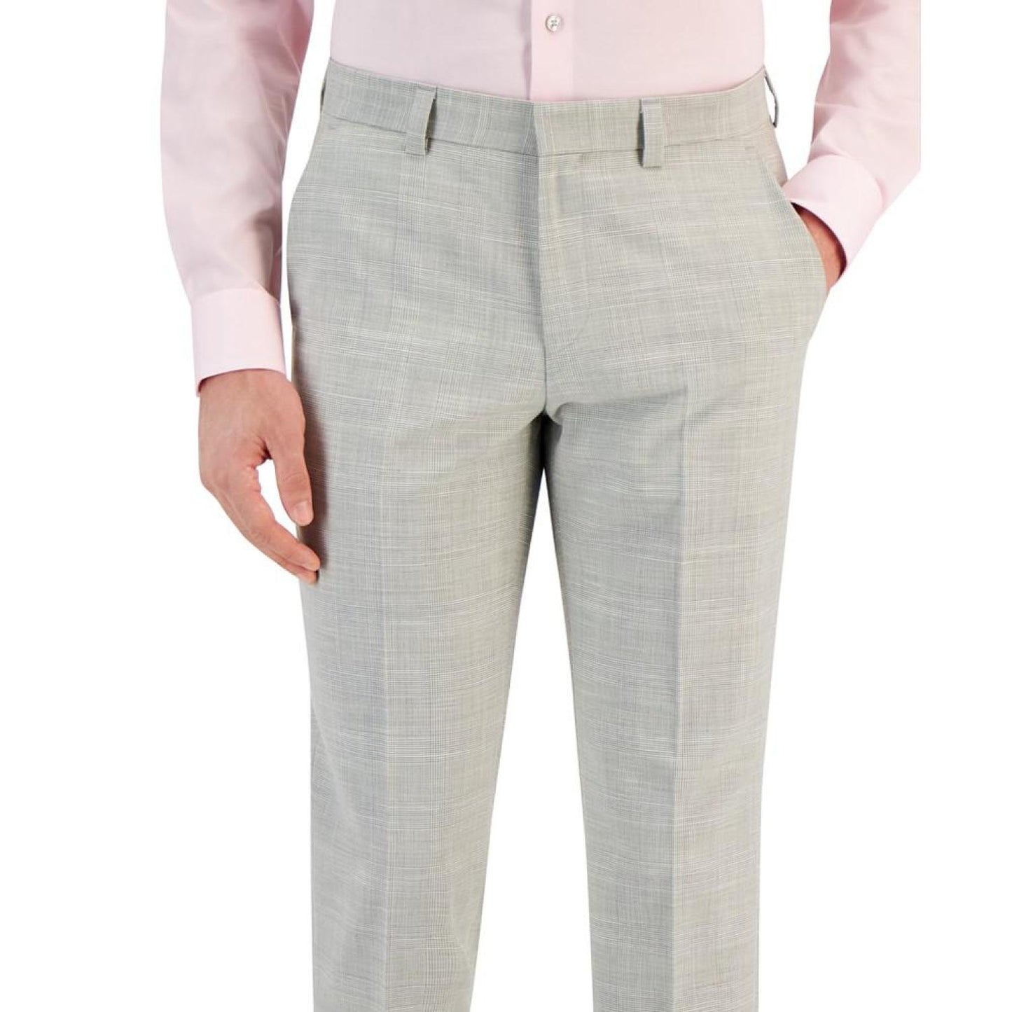 Men's Modern-Fit Check-Print Superflex Suit Pants