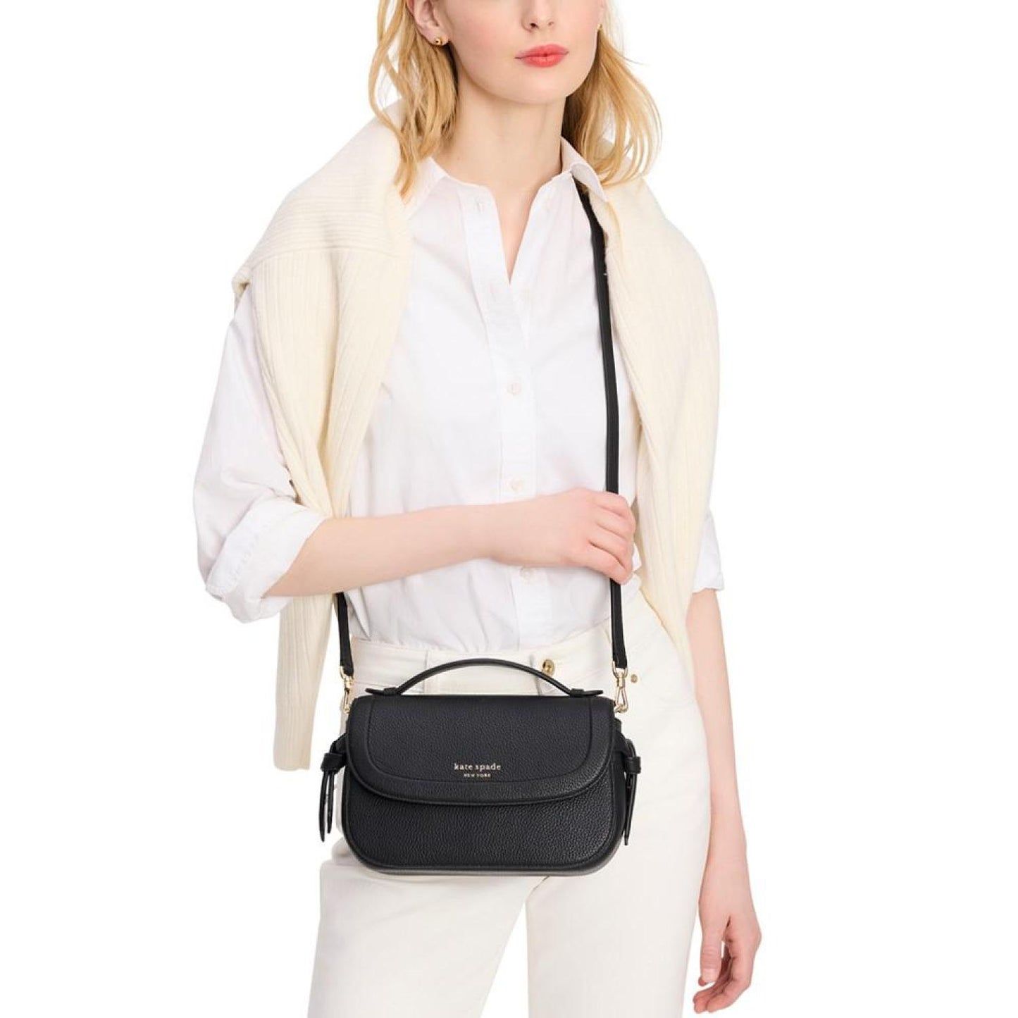 Knott Pebbled Leather Top Handle Small Crossbody