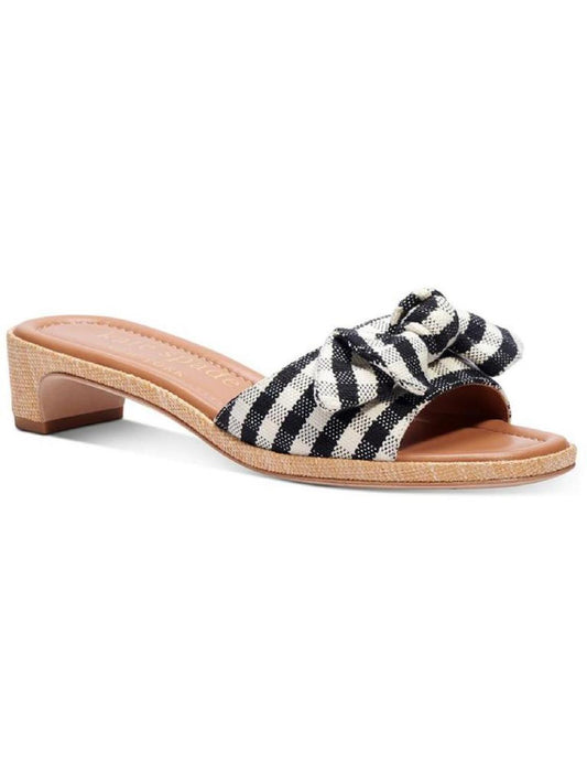 Lilah Womens Leather Gingham Slide Sandals