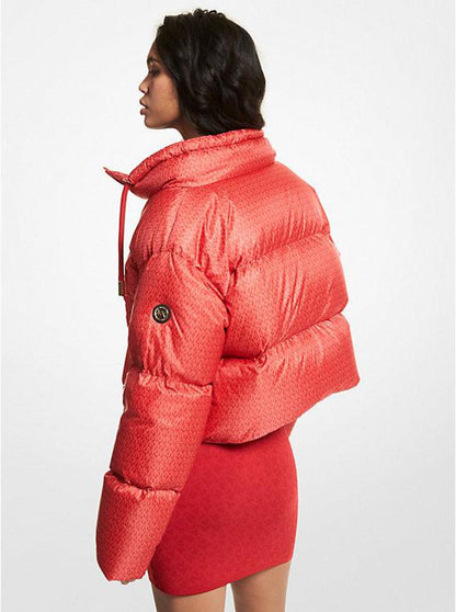 Cropped Logo Quilted Puffer Jacket