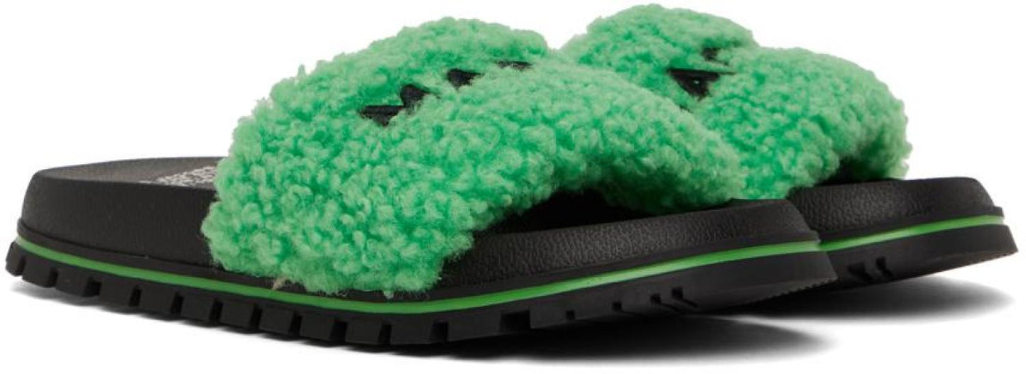 Green Bouclé Sandals