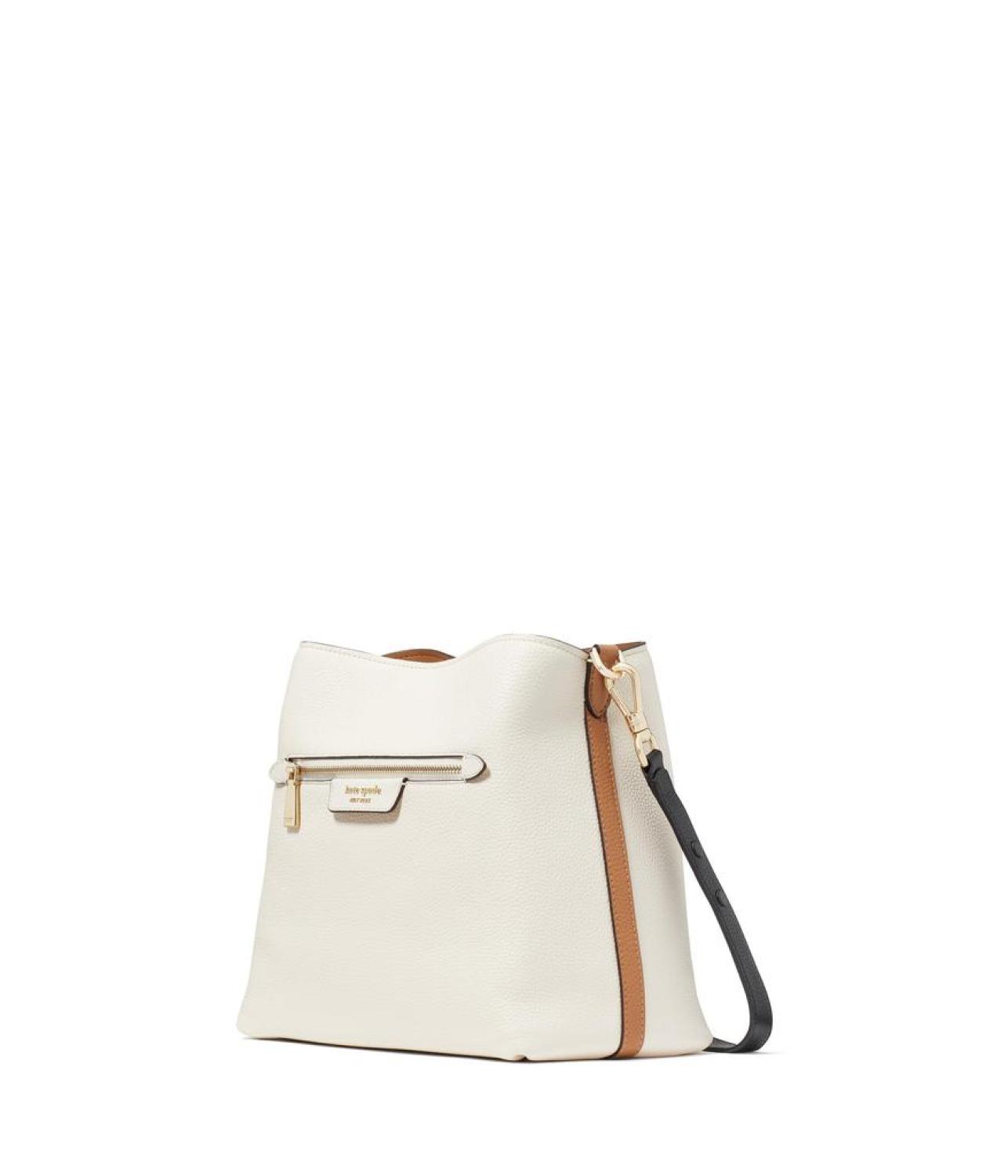 Hudson Colorblocked Pebbled Leather Shoulder Bag