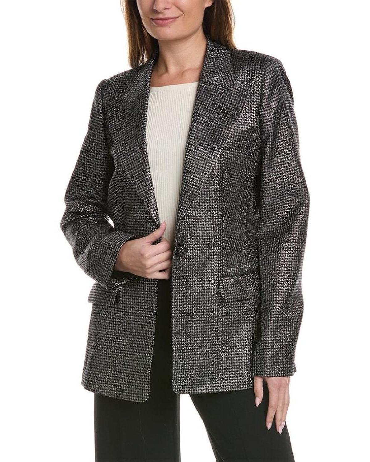 Michael Kors Collection Georgina One Button Wool-Blend Blazer