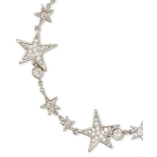 Silver-Tone Cubic Zirconia Star Tennis Bracelet