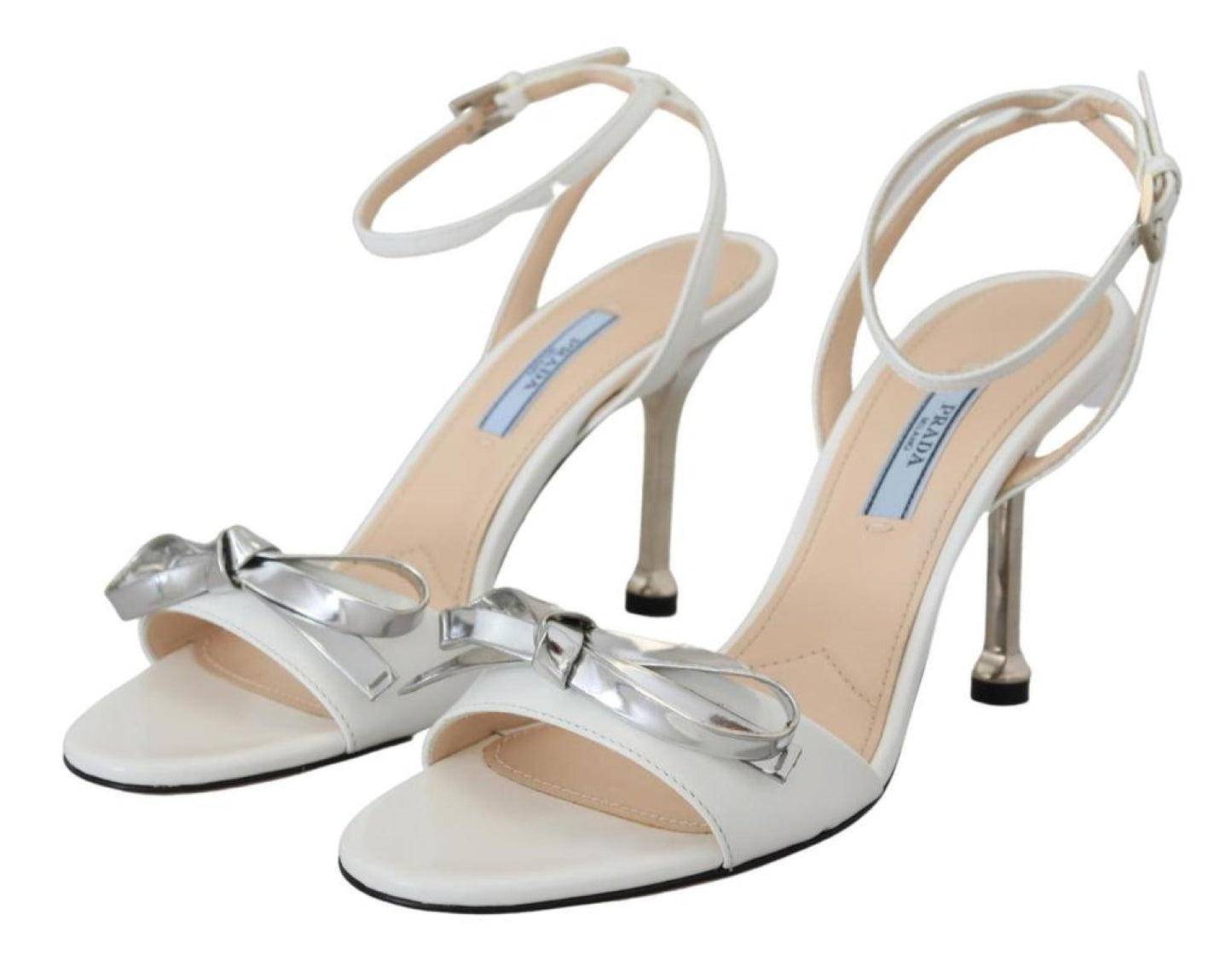 Prada  Leather Sandals Ankle Strap Heels Women's Shoes