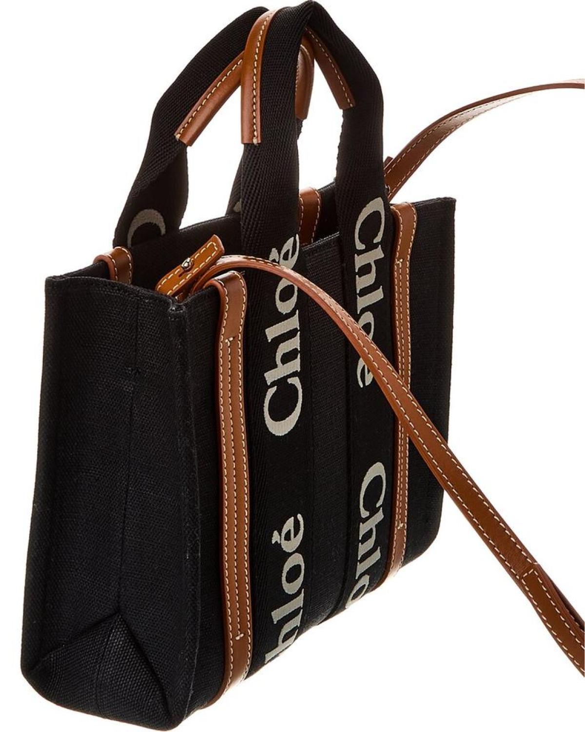 Chloé Woody Small Canvas & Leather Tote