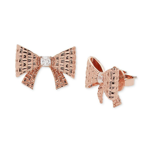 Cubic Zirconia Bow Stud Earrings