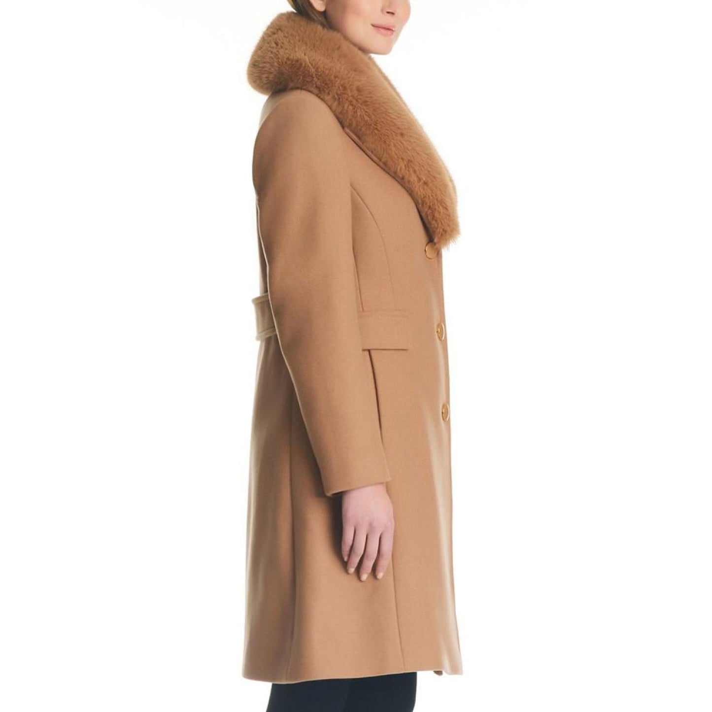 Women's Faux-Fur-Collar Walker Coat