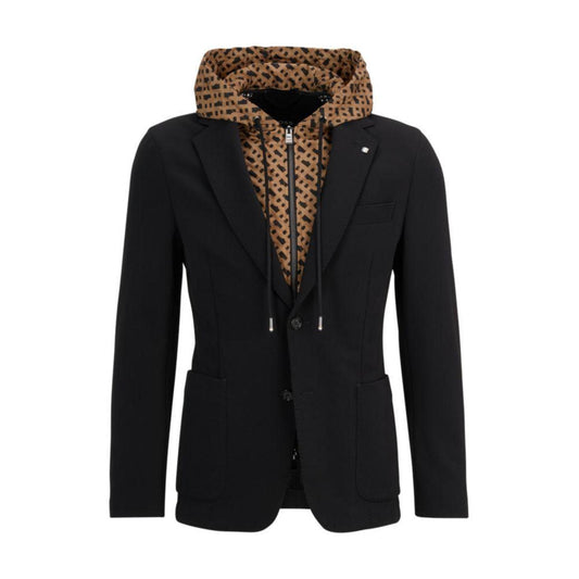 Slim-fit jacket with monogram-patterned inner