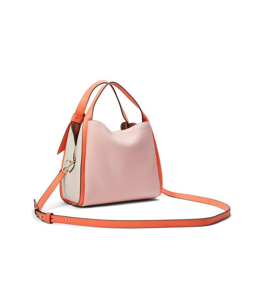 Knott Colorblocked Pebbled Leather Medium Crossbody Tote