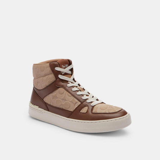 Coach Outlet Clip Court High Top Sneaker In Signature