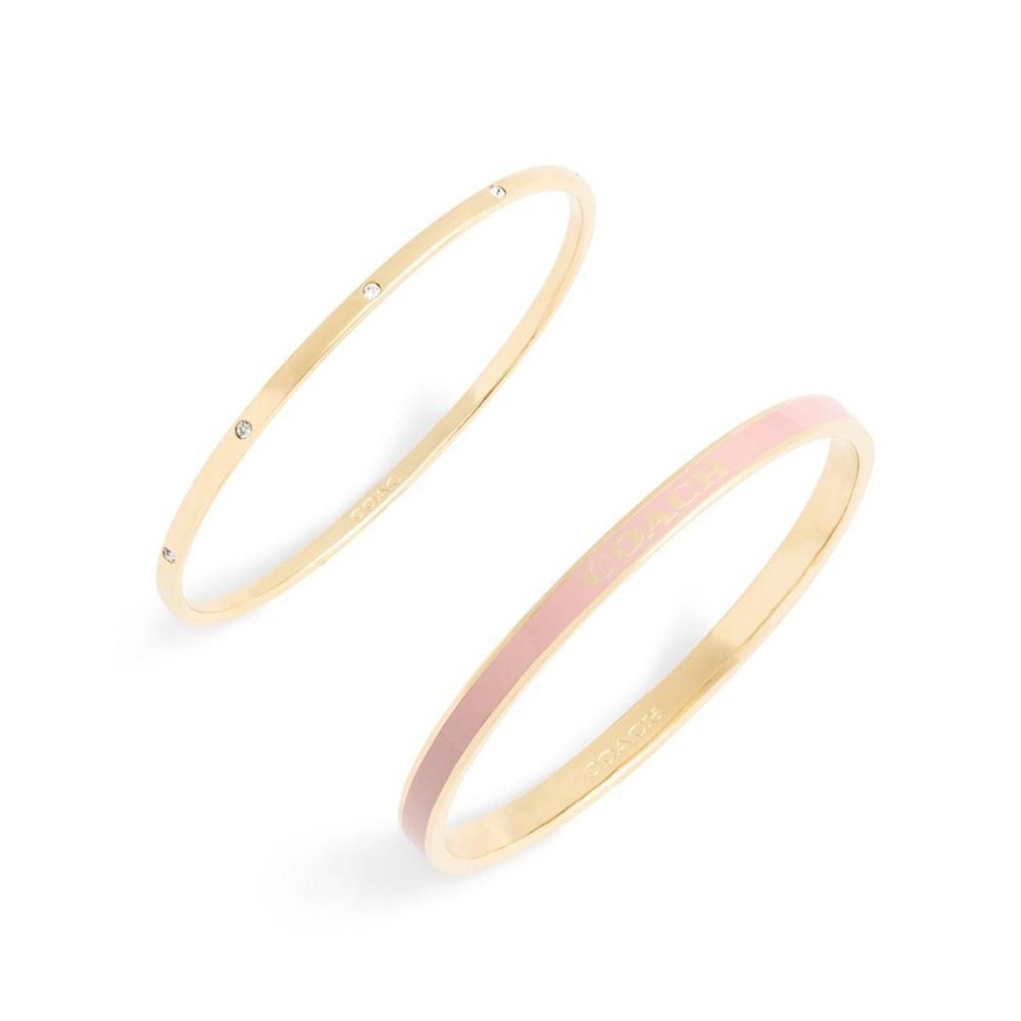 Faux Stone Enamel Signature Bangle Bracelet Set