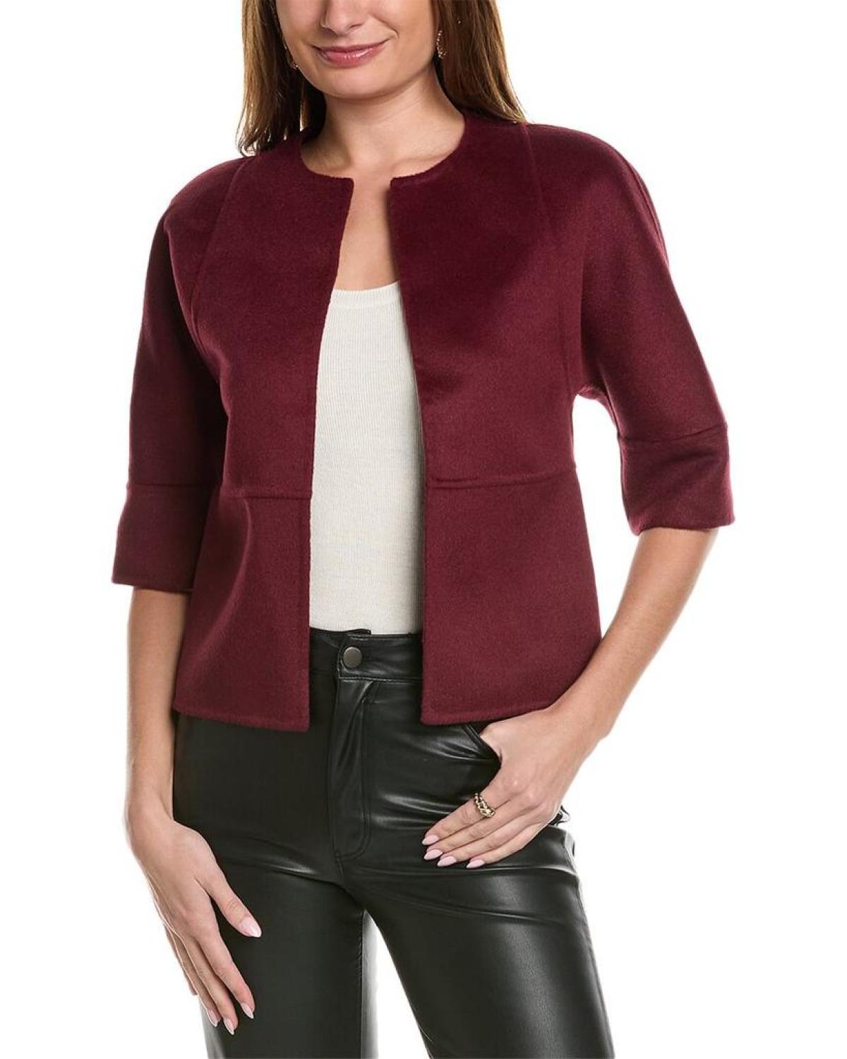 Michael Kors Collection Wool, Angora, & Cashmere-Blend Cookie Jacket