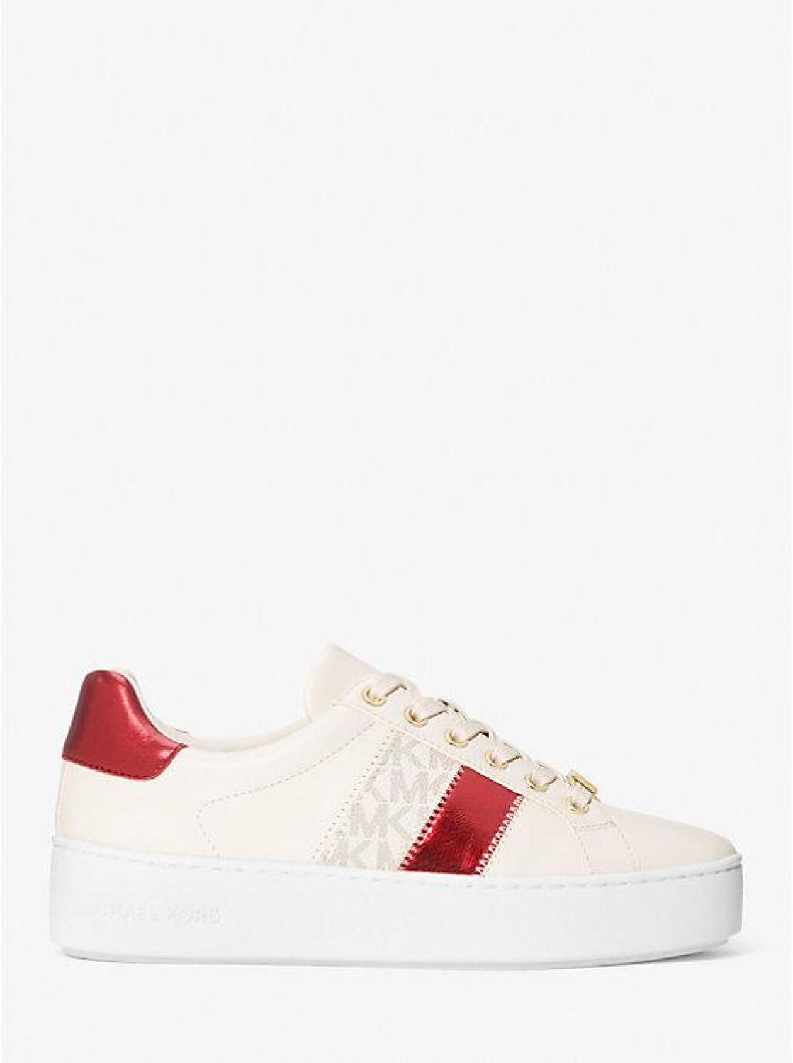 Poppy Metallic and Signature Logo Stripe Sneaker