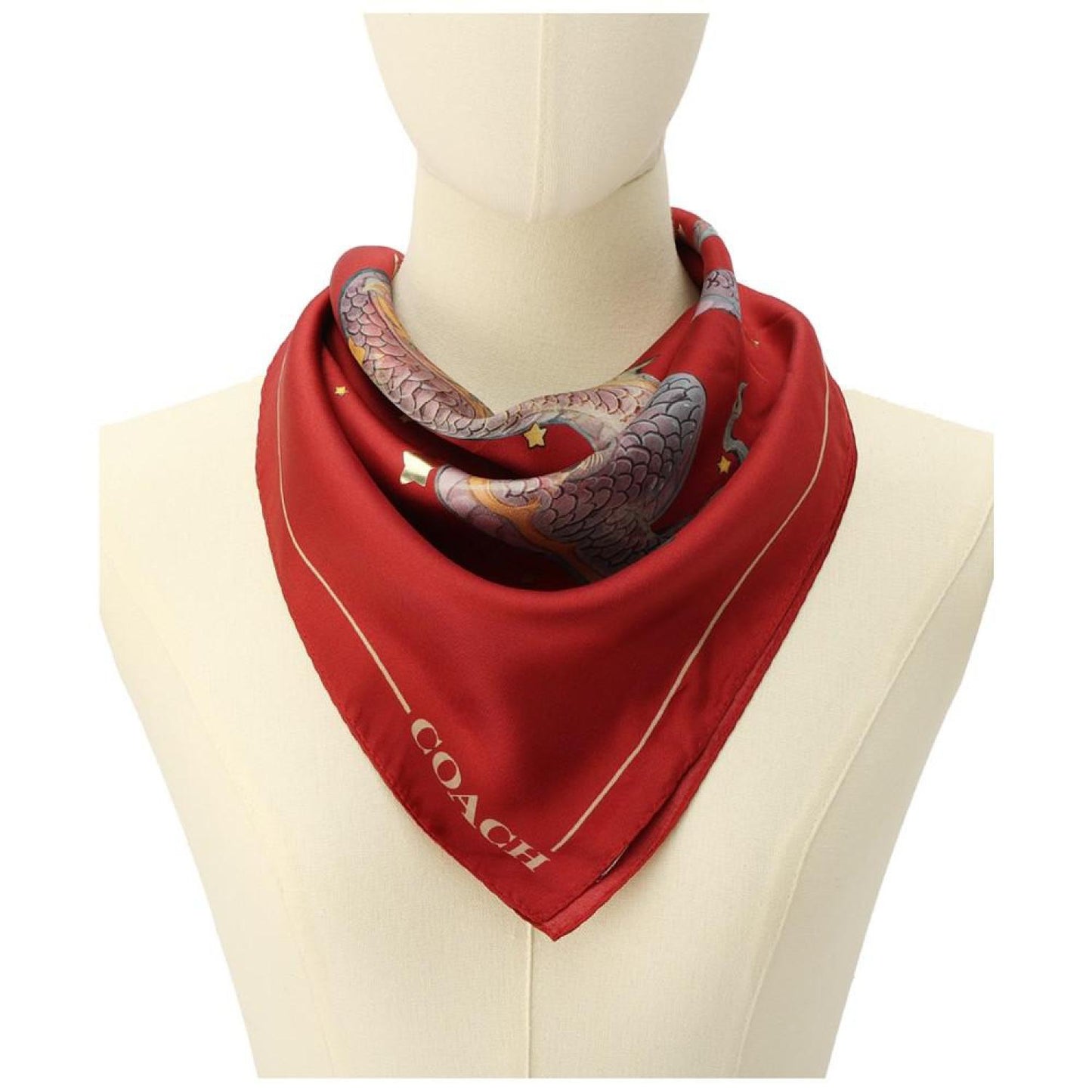 Women's Dragon Printed Silk Bandana