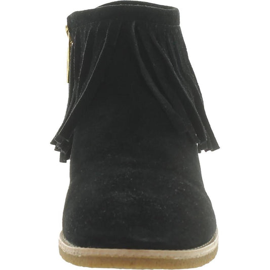 Betsie Womens Suede Fringe Ankle Boots