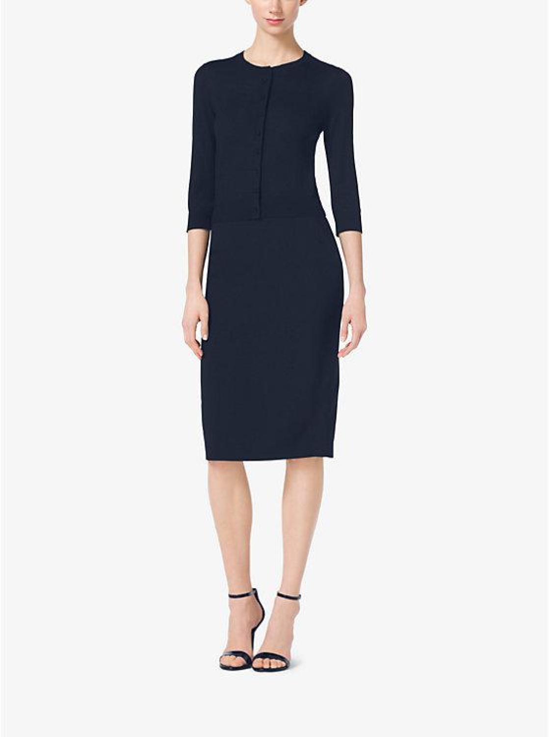 Stretch-Wool Gabardine Pencil Skirt