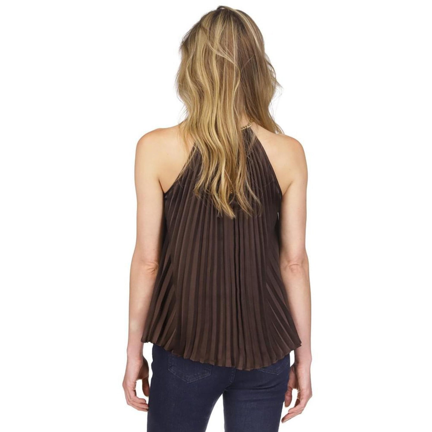 Women's Pleated Chain Sleeveless Top