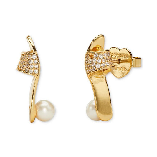 Gold-Tone Slide Sandal Stud Earrings