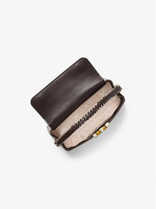 Karlie Small Two-Tone Snake Embossed Leather Crossbody Bag