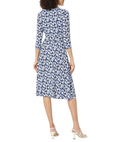 Floral Surplice Jersey Dress